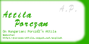 attila porczan business card